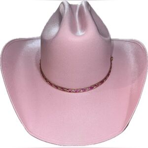 Pink Western Hat with Gold Accents